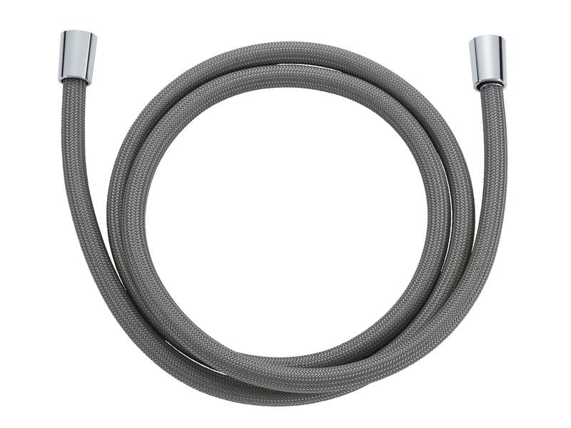 Diaqua Duschschlauch CHROMALUX Zero – 150 cm, Polyethylen (PE), Chromabschluss, für 1/2"-Anschluss, Dunkelgrau