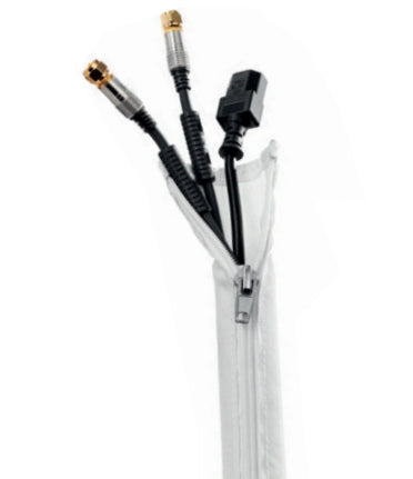 Hagor KS Zipper Kabelschlauch – Durchmesser 30 mm – 1 m – Weiss – Polyester
