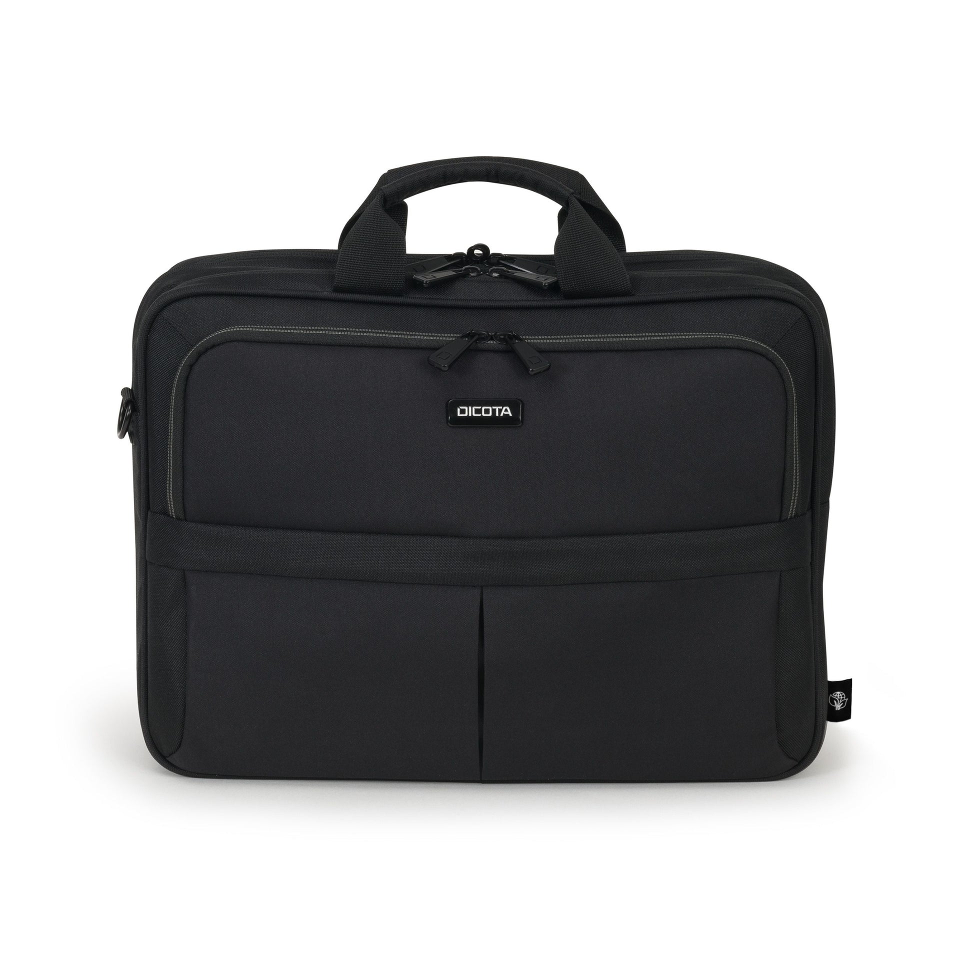 DICOTA Eco Top Traveller SCALE Notebook-Tasche bis 15,6" – Trolley-Band, aus recyceltem PET – Schwarz