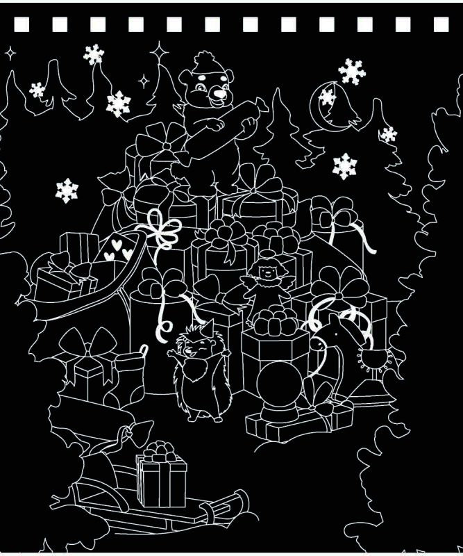 URSUS Kratzel-Adventskalender – weihnachtliche Motive – 16,5 × 21 cm – 24-teilig – inkl. Bambus-Stick