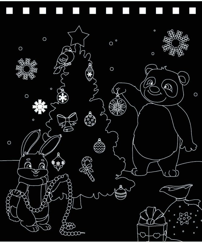 URSUS Kratzel-Adventskalender – weihnachtliche Motive – 16,5 × 21 cm – 24-teilig – inkl. Bambus-Stick