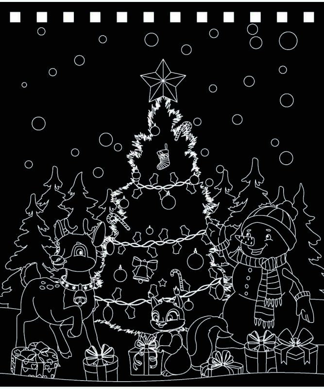 URSUS Kratzel-Adventskalender – weihnachtliche Motive – 16,5 × 21 cm – 24-teilig – inkl. Bambus-Stick