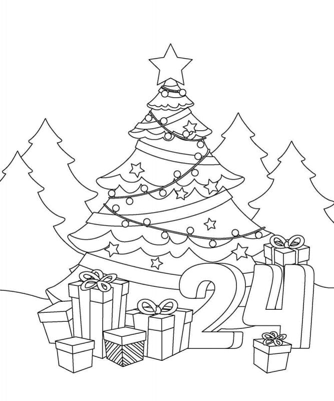 URSUS Kratzel-Adventskalender – weihnachtliche Motive – 16,5 × 21 cm – 24-teilig – inkl. Bambus-Stick