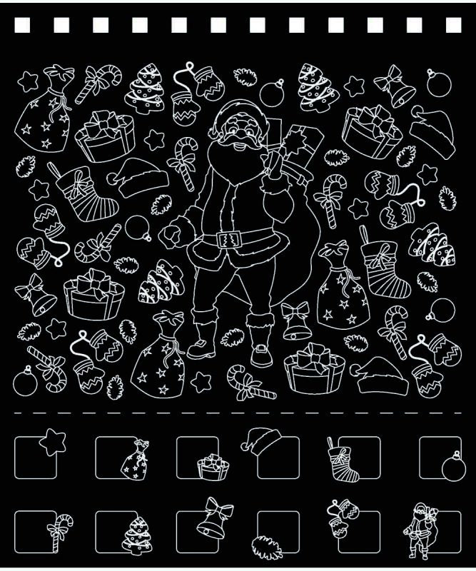 URSUS Kratzel-Adventskalender – weihnachtliche Motive – 16,5 × 21 cm – 24-teilig – inkl. Bambus-Stick