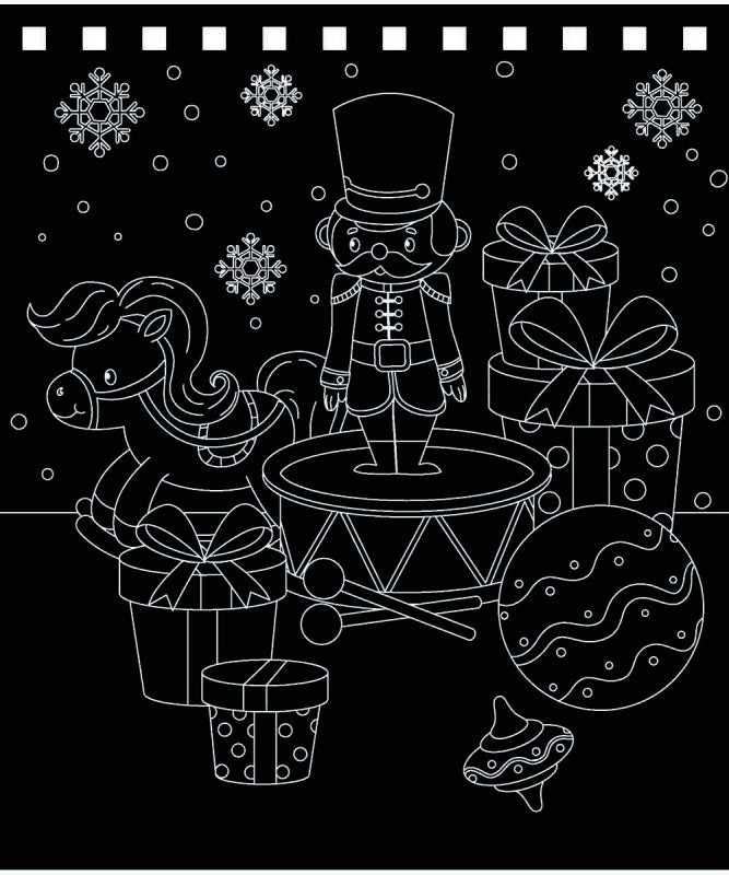 URSUS Kratzel-Adventskalender – weihnachtliche Motive – 16,5 × 21 cm – 24-teilig – inkl. Bambus-Stick