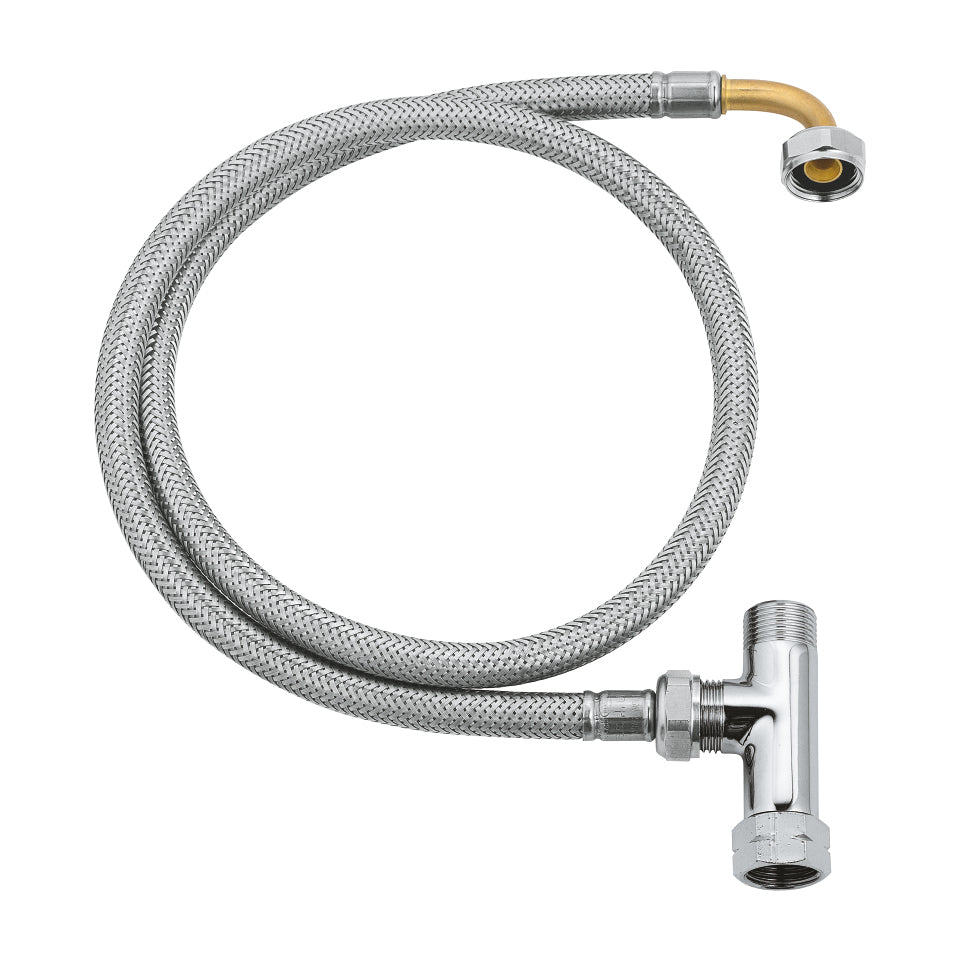 GROHE Anschlussgarnitur – Edelstahl, Anschluss 3/8", Schlauch 79,5 cm