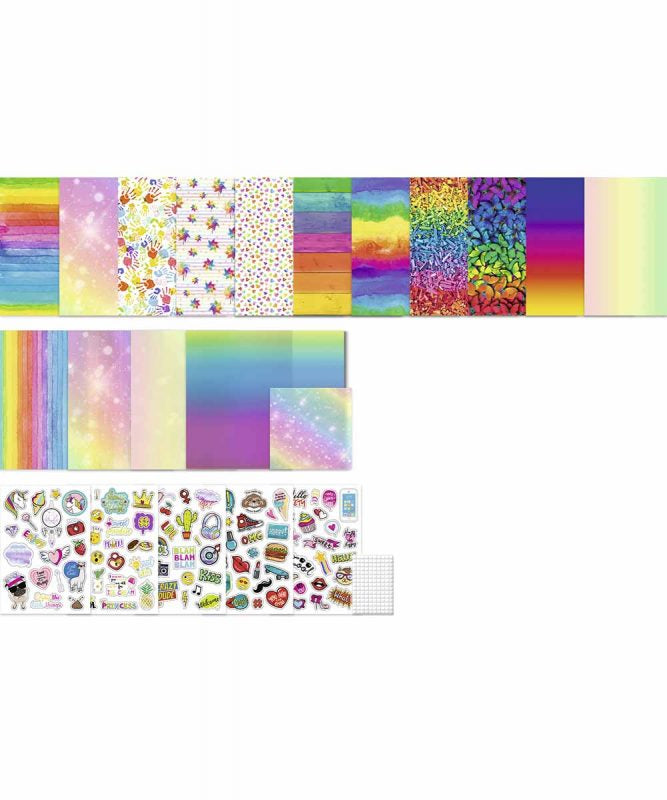 URSUS Bastelset – Rainbow – 189-teilig – 26 Blatt Kunstpapier – ab 5 Jahren
