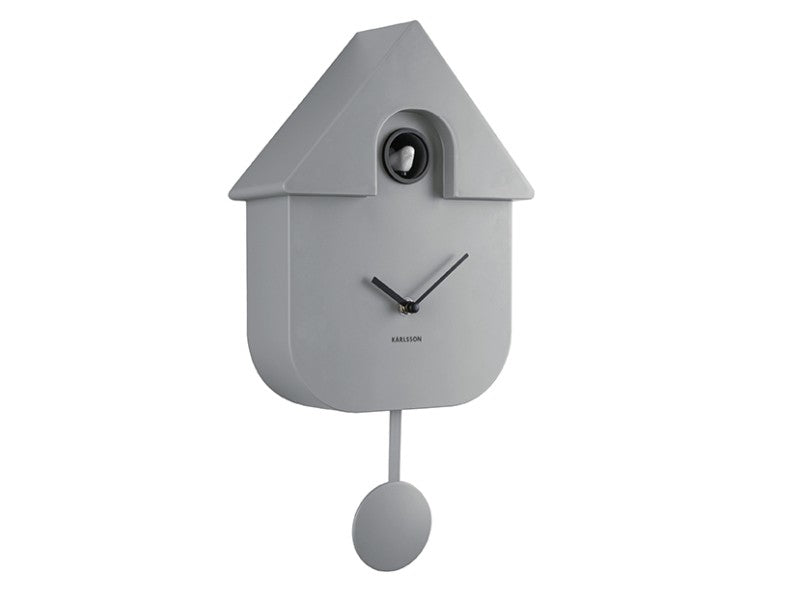 Karlsson Kuckucksuhr – 21,5 × 41 × 8,5 cm, Grau, Kunststoff