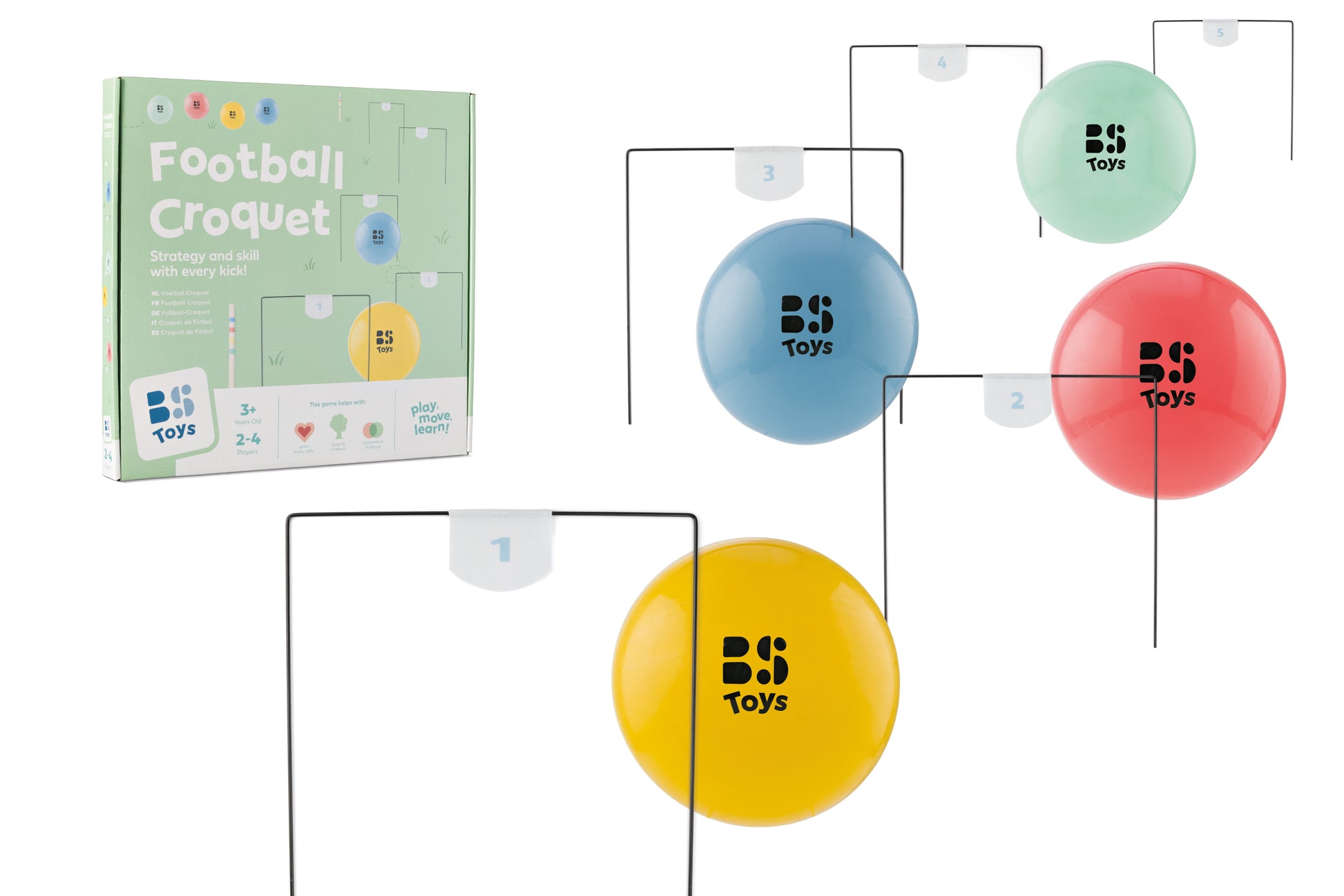 BS Toys Fussball-Set – ab 3 Jahren – Filz, Metall, Gummi – Mehrfarbig