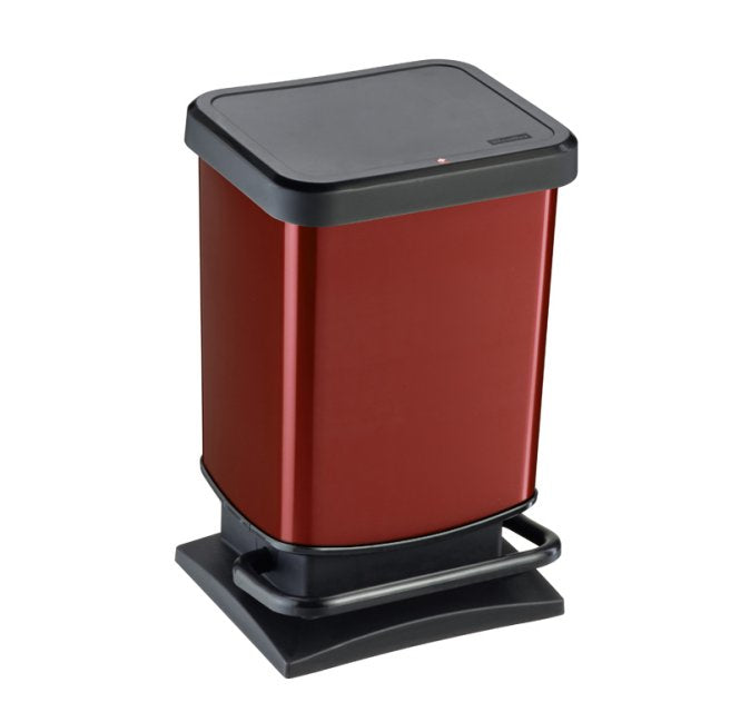 Rotho Papierkorb Paso – 20 l – Kunststoff, Rot – B × H × T 266 × 457 × 293 mm