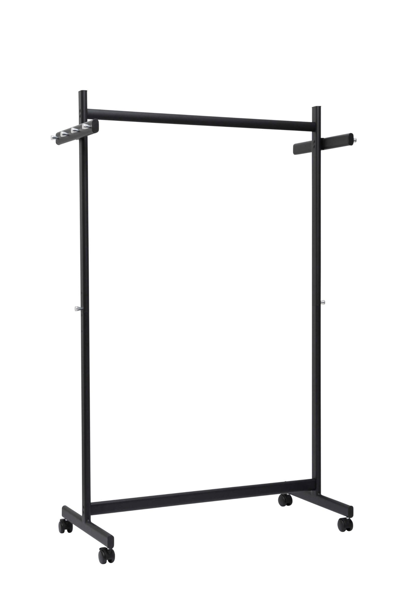 MAUL Garderobenständer – 8 Haken, mit Rollen, Schwarz, 115,5 × 50,8 × 172,5 cm