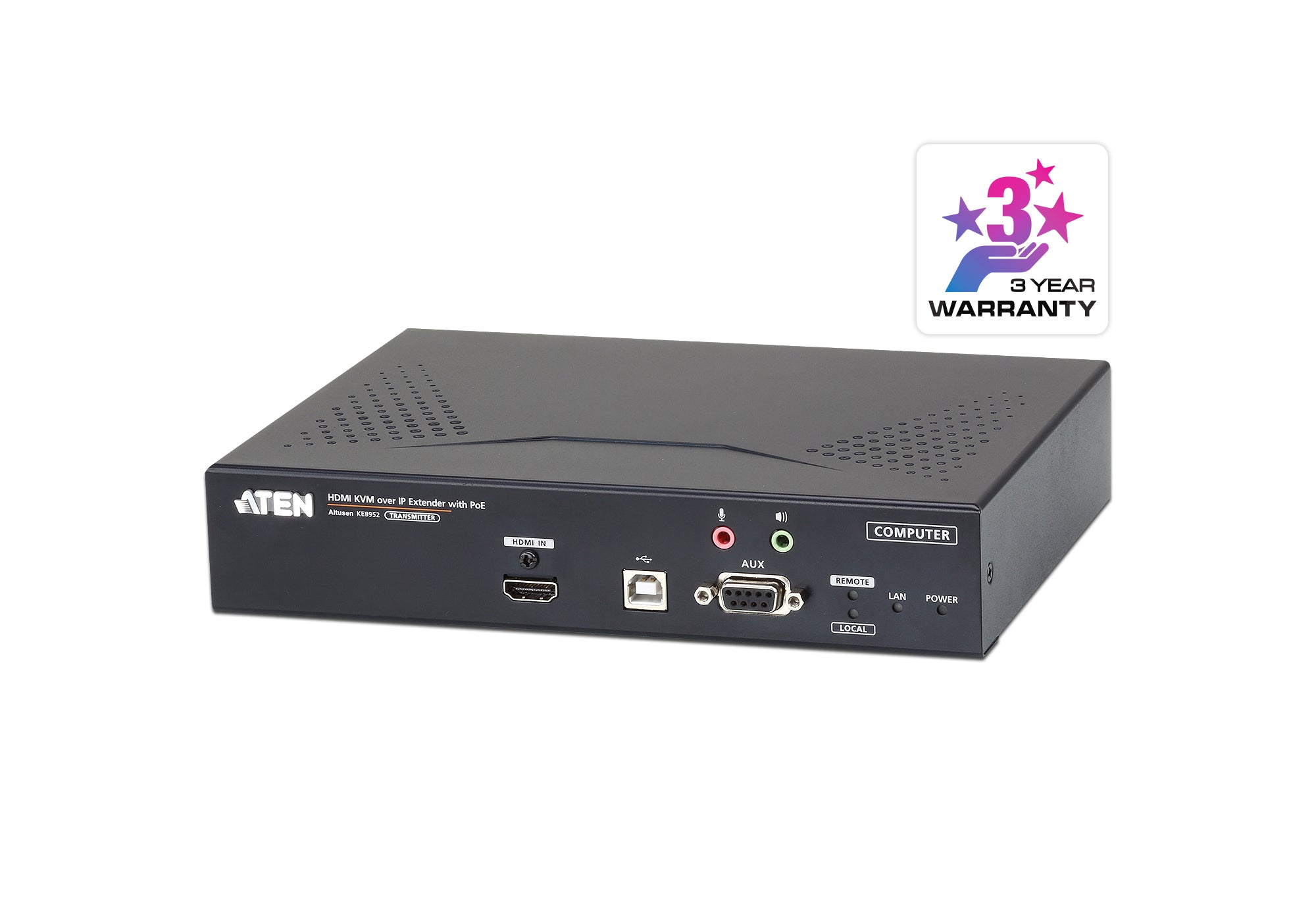 ATEN KE8952T – HDMI Sender (TX), über IP (SFP 1 Gbit/s), 4K@30 Hz, KVM über IP, PoE, USB Virtuelle Medien