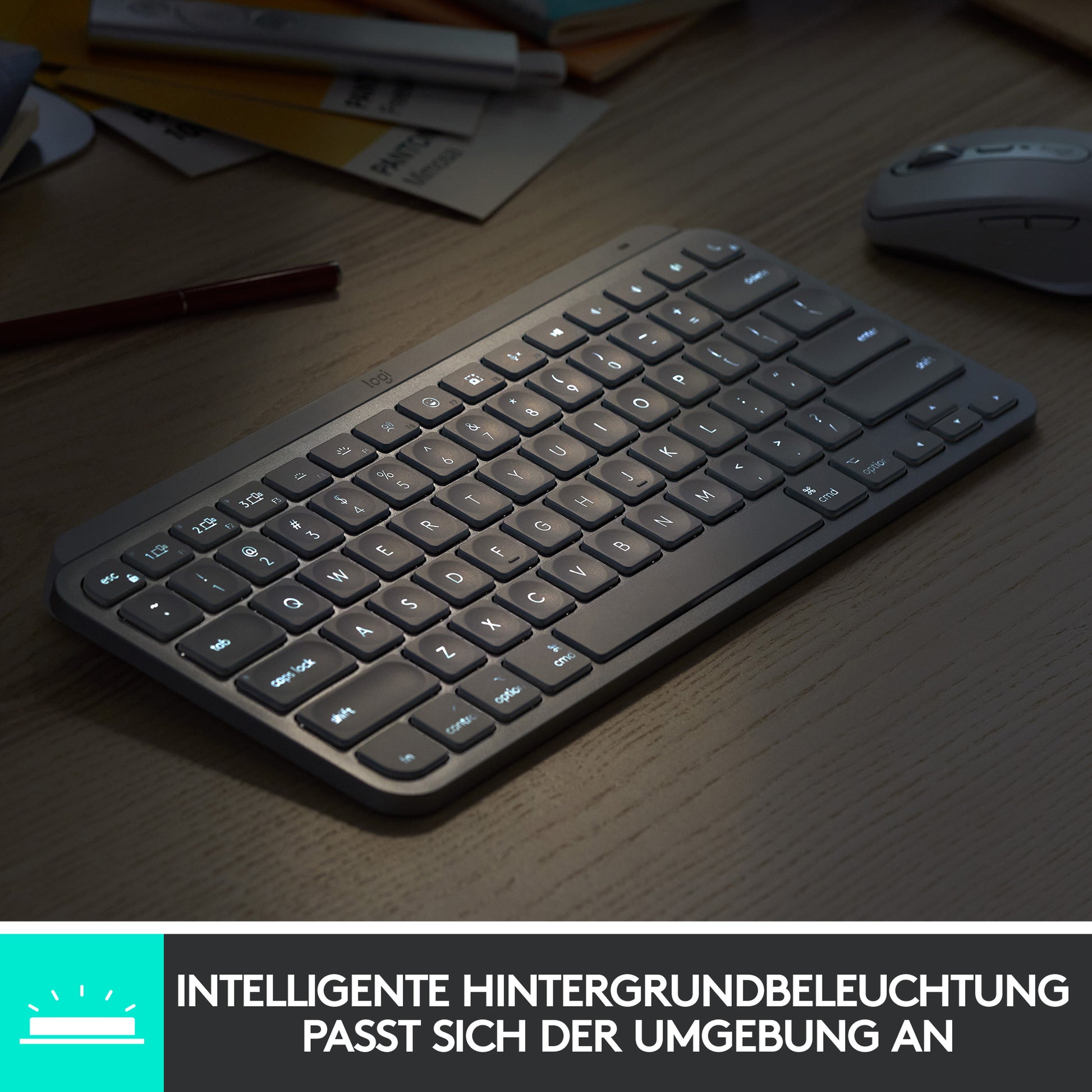 Logitech MX Keys Mini – Tastatur, kabellos, beleuchtet