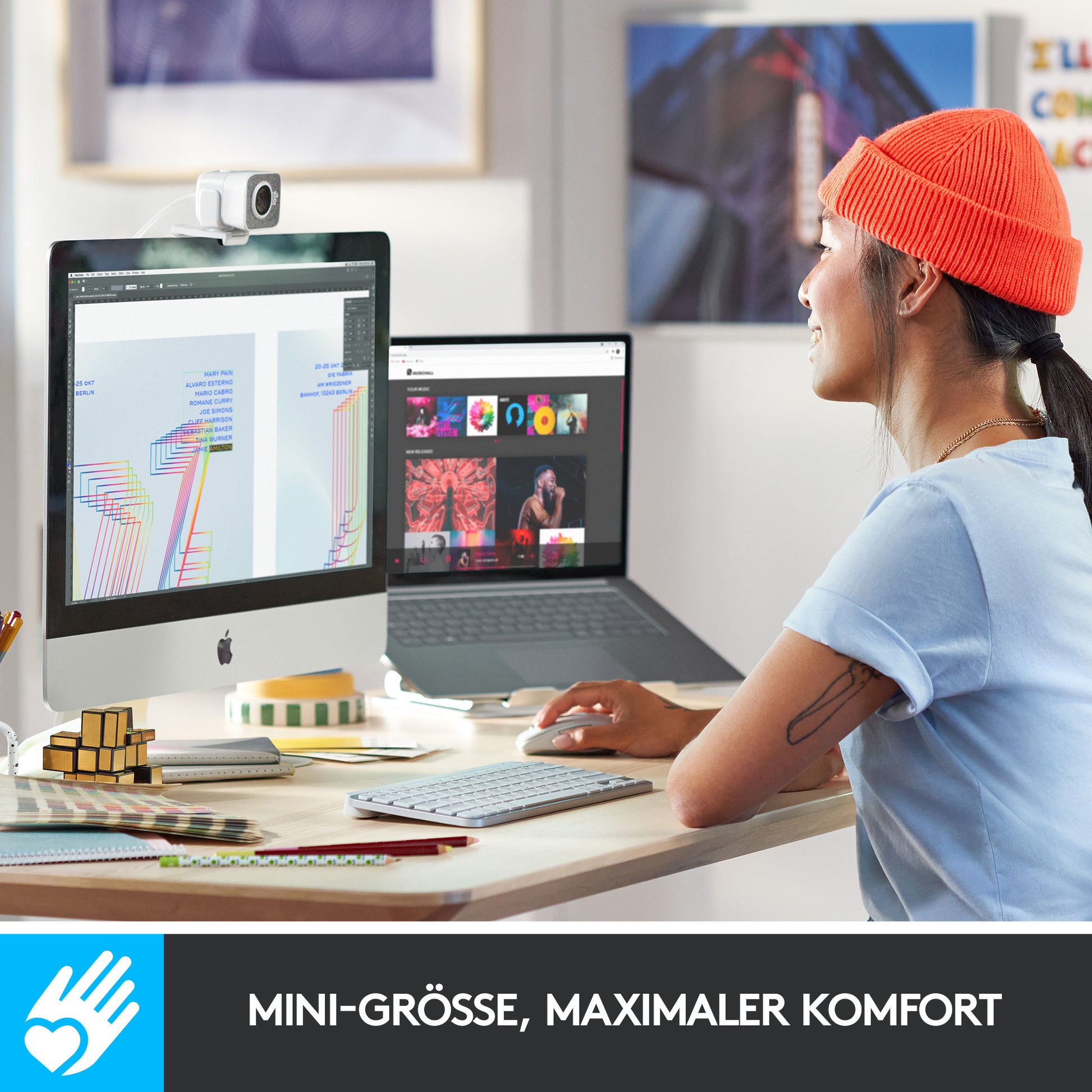 Logitech MX Keys Mini für Mac – Tastatur, kabellos (Bluetooth), DE-Layout (DE) – für macOS, iPadOS & iOS