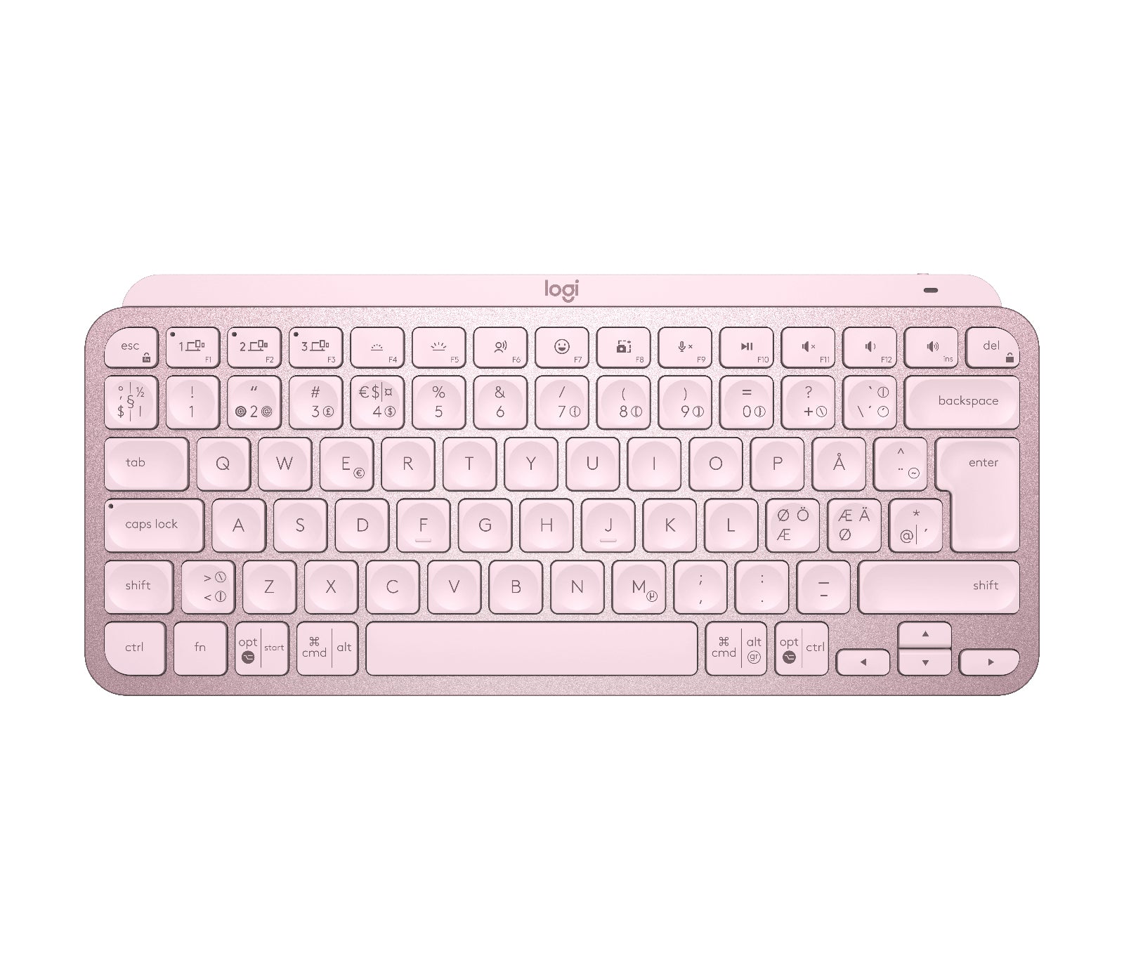 Logitech MX Keys Mini – Tastatur, kabellos (Bluetooth), beleuchtet, Pink