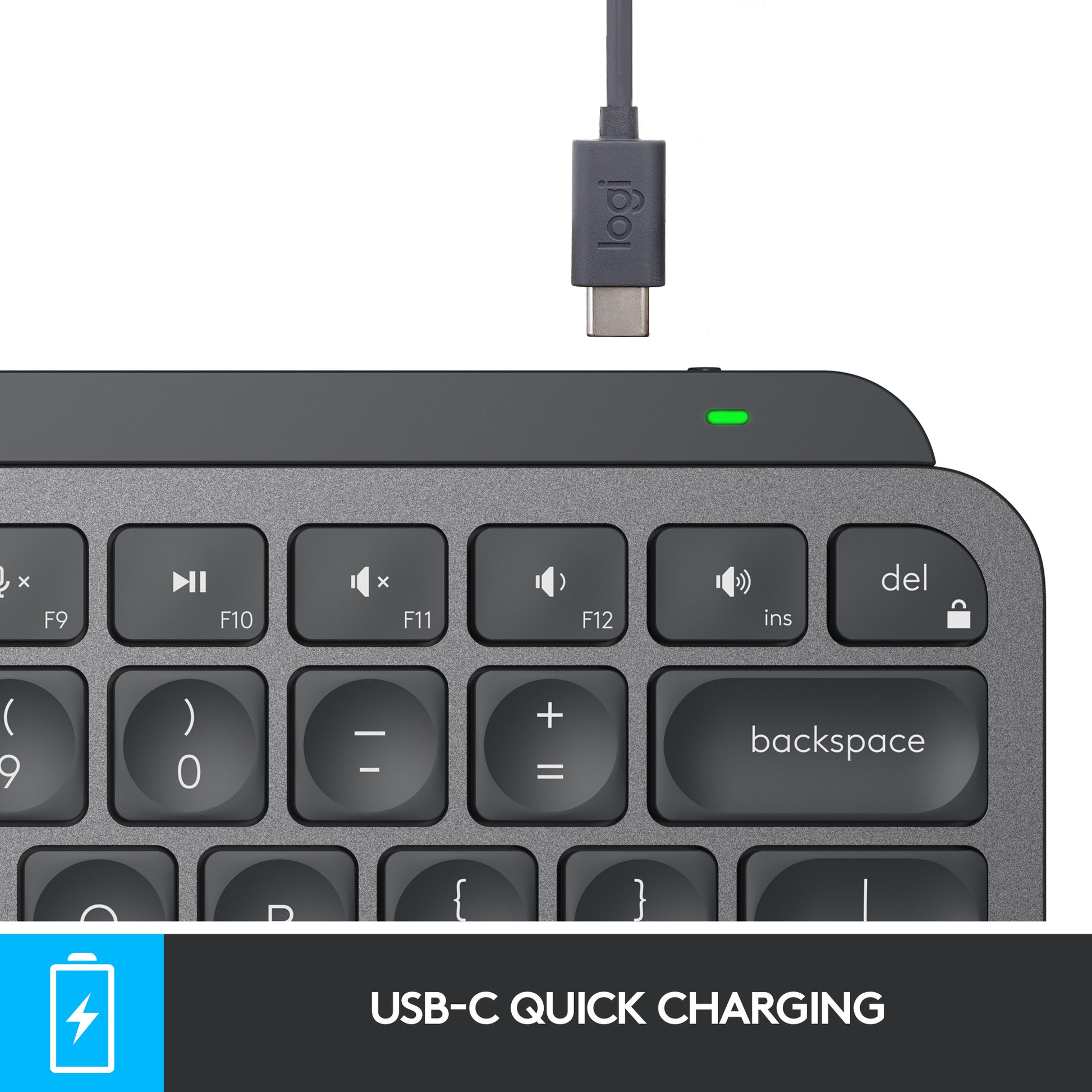 Logitech MX Keys Mini – Tastatur – Mini – Bluetooth & 2,4 GHz (Logi Bolt) – beleuchtet – QWERTZ (DE) – Graphit
