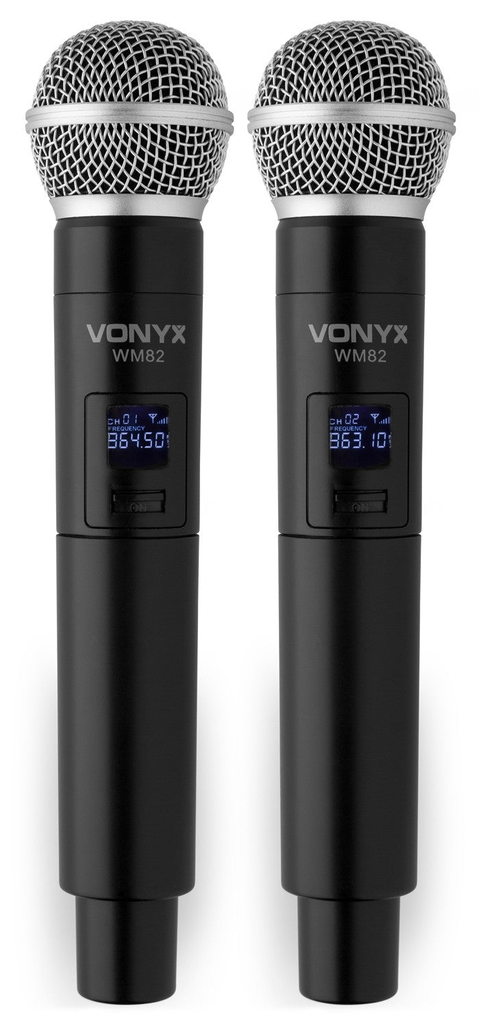 Vonyx WM82 – Bühnenmikrofon 2er-Set – XLR, 6,35 mm Klinke, Kabellos, Niere, 30–20'000 Hz