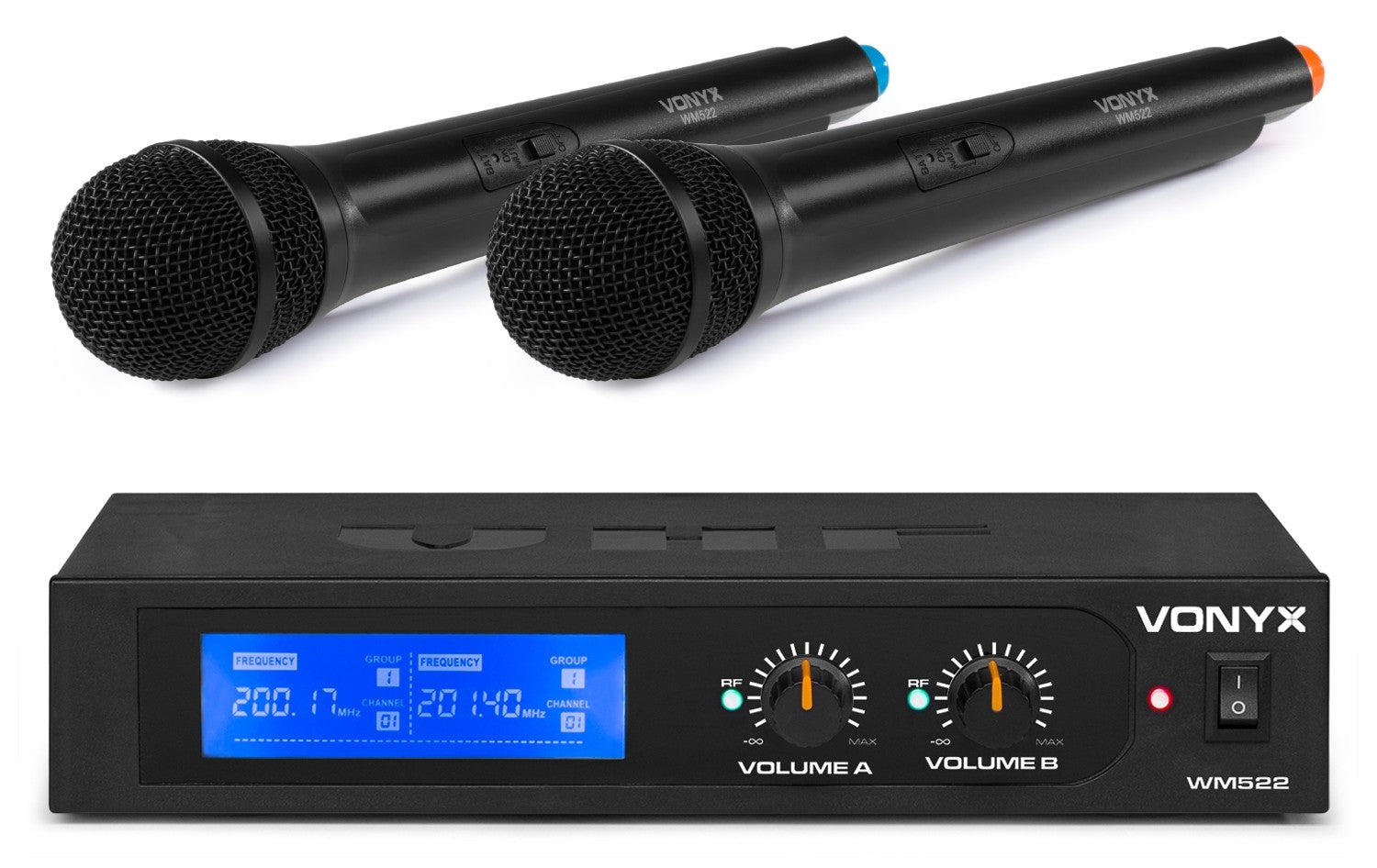 Vonyx WM522 Bühnenmikrofon 2er-Set – 6,35 mm Klinke, Kabellos, 40–20'000 Hz