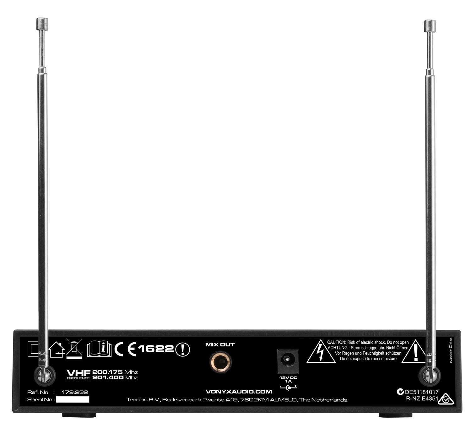 Vonyx WM522 Bühnenmikrofon 2er-Set – 6,35 mm Klinke, Kabellos, 40–20'000 Hz