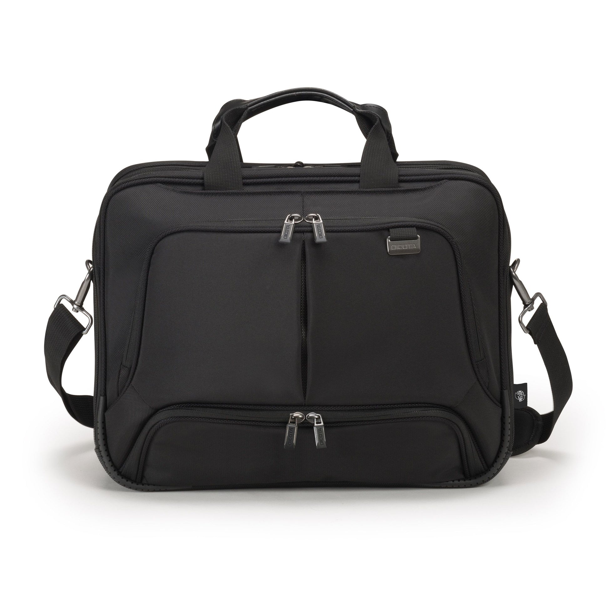 DICOTA Notebook-Tasche bis 14,1" – aus recyceltem PET, mit Schultergurt – Schwarz