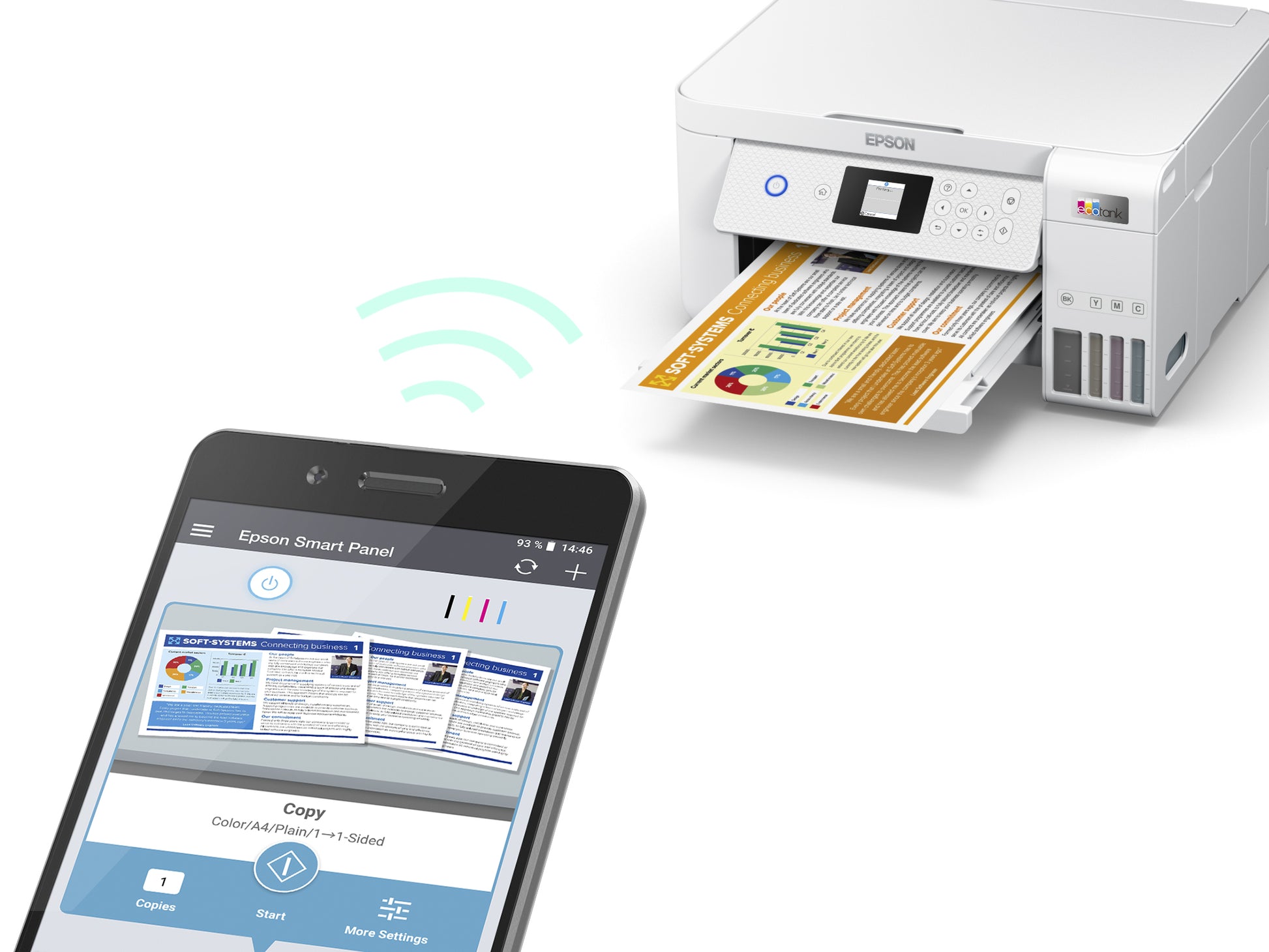 Epson EcoTank ET-2856 – Farbtintenstrahl-Multifunktionsdrucker, A4, 3-in-1, Duplex, WLAN, AirPrint