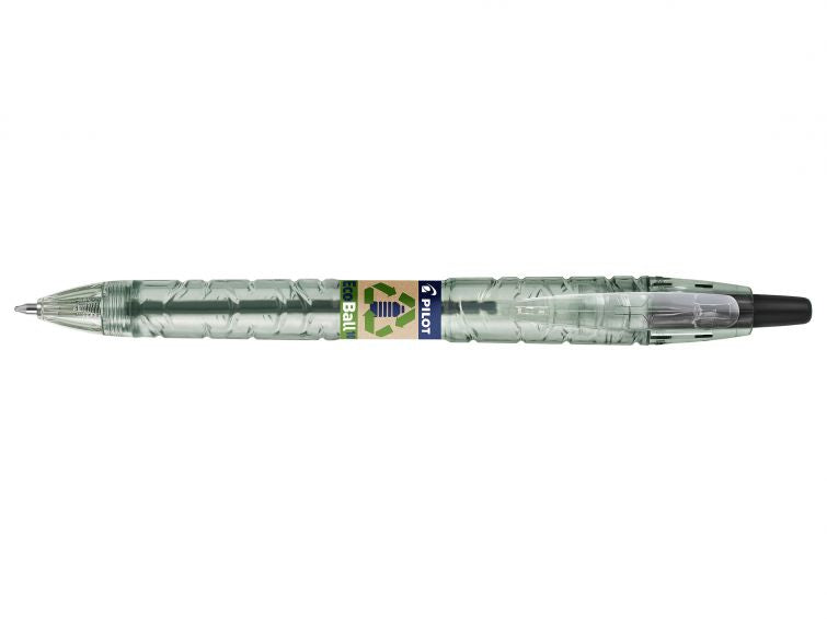 Pilot Begreen B2P Ecoball Kugelschreiber – Schwarz, 1 mm Spitze, Druck, Grau, nachfüllbar