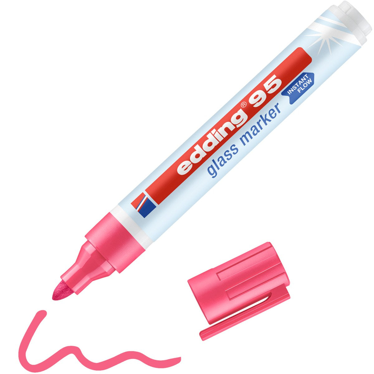 Edding Non-Permanent-Marker Glasboard 95 – Rundspitze 1,5-3 mm – Rosa – Trocken abwischbar