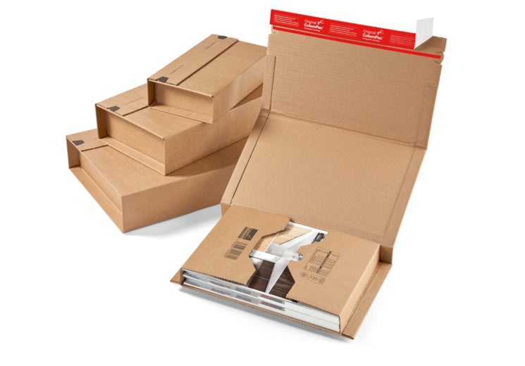 Colompac Versandkarton CP020.06 – für DIN B5 – 270 × 190 × 80 mm, selbstklebend, braun, FSC – 20 Stk.