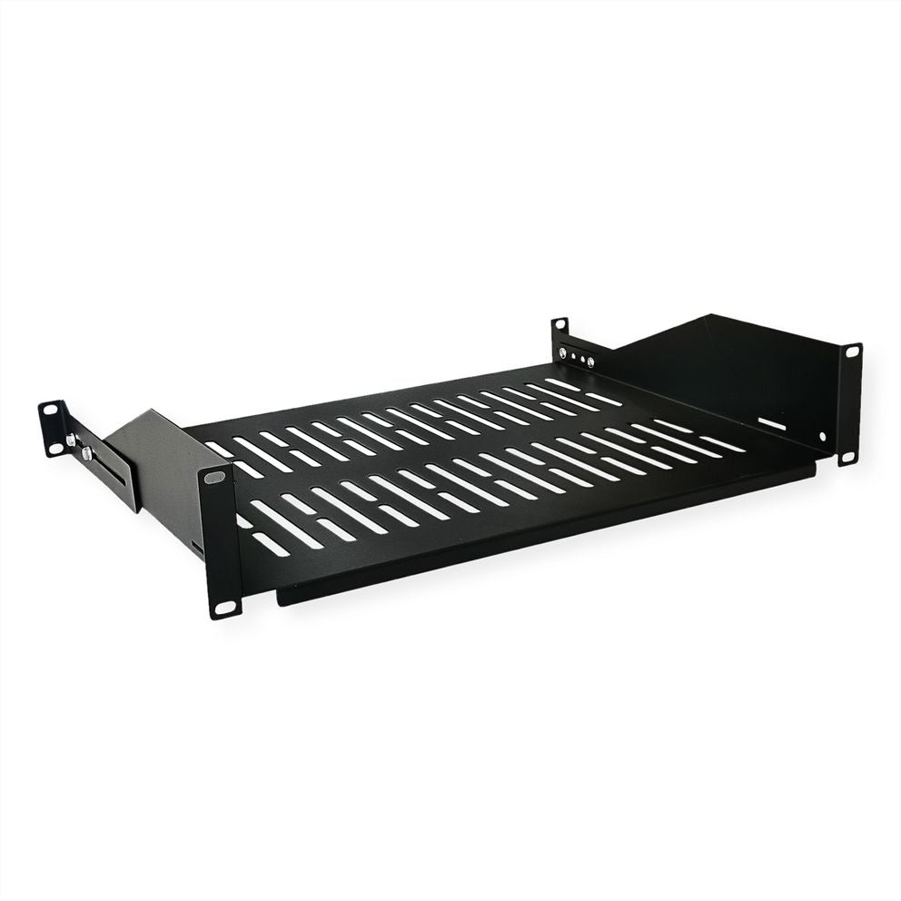 VALUE Rack-Regalboden 19" – 2U – 485 × 350 × 88 mm – 25 kg – schwarz – 1 Stk.