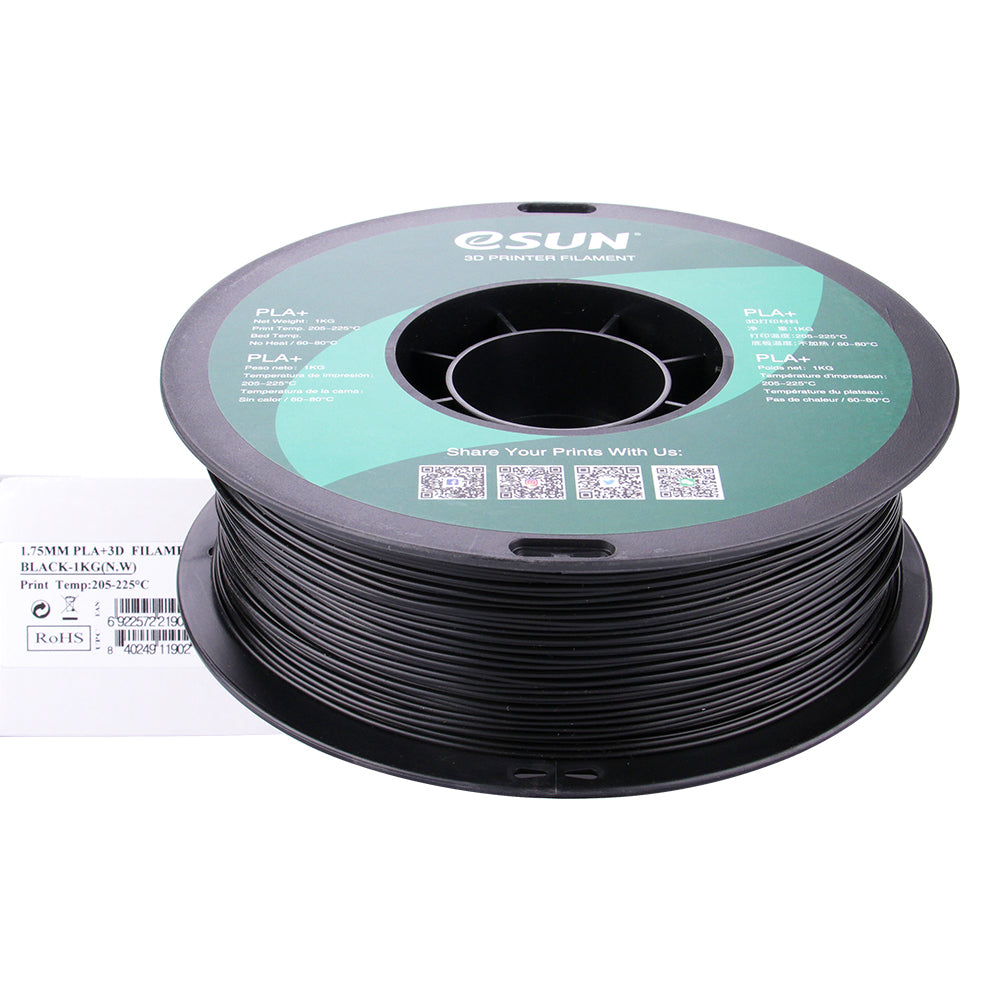 eSUN 3D-Drucker-Filament PLA 1,75 mm Schwarz, 1 kg