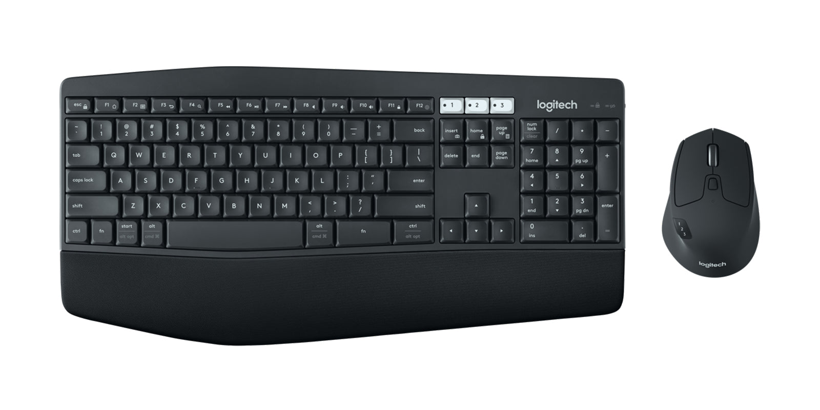 Logitech MK850 Performance – Tastatur-Maus-Set – Bluetooth & 2,4 GHz (Unifying-Empfänger) – Schwarz/Weiss