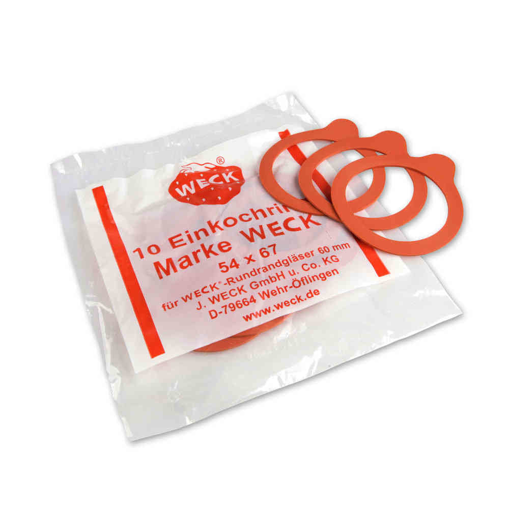 Weck Gummiringe Ø 6 cm, 10 Stk., Gummi, Rot