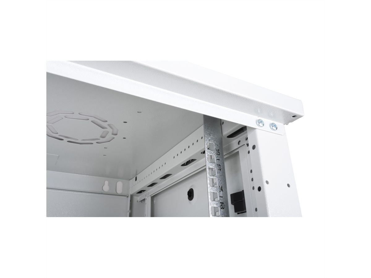 ROLINE Basic Plus – 19" Wandverteiler 18U, IP20, abschliessbar, 600 × 450 × 912 mm, lichtgrau, Stahl