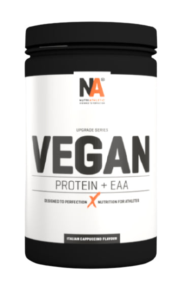 NUTRIATHLETIC Vegan Protein Pulver – Cappuccino, glutenfrei, zuckerfrei – 800 g