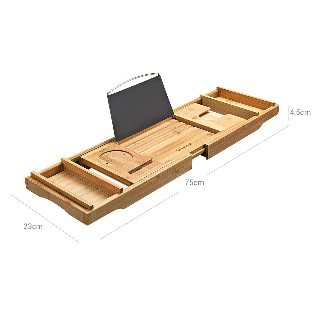 Songmics Aufbewahrungsbox (Bad) – Bambus, 78–109×24,5×6,3 cm, Braun