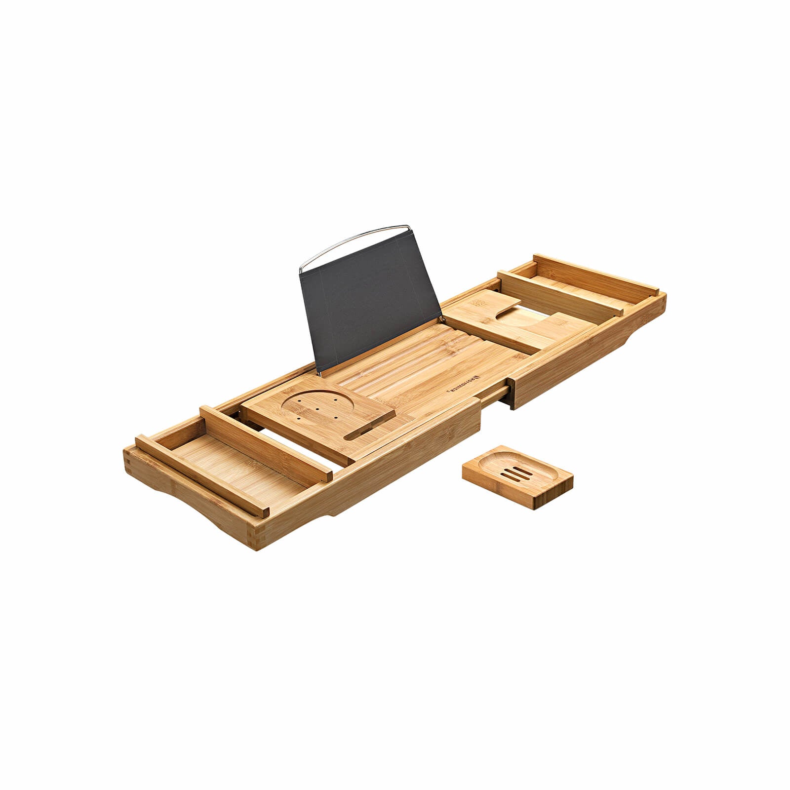 Songmics Aufbewahrungsbox (Bad) – Bambus, 78–109×24,5×6,3 cm, Braun