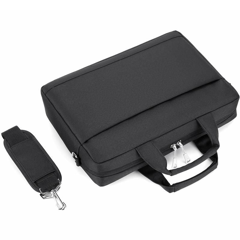 eSTUFF Notebook-Tasche für Geräte bis 14,1" – Toploader, Trolley-Haltegurt – Schwarz