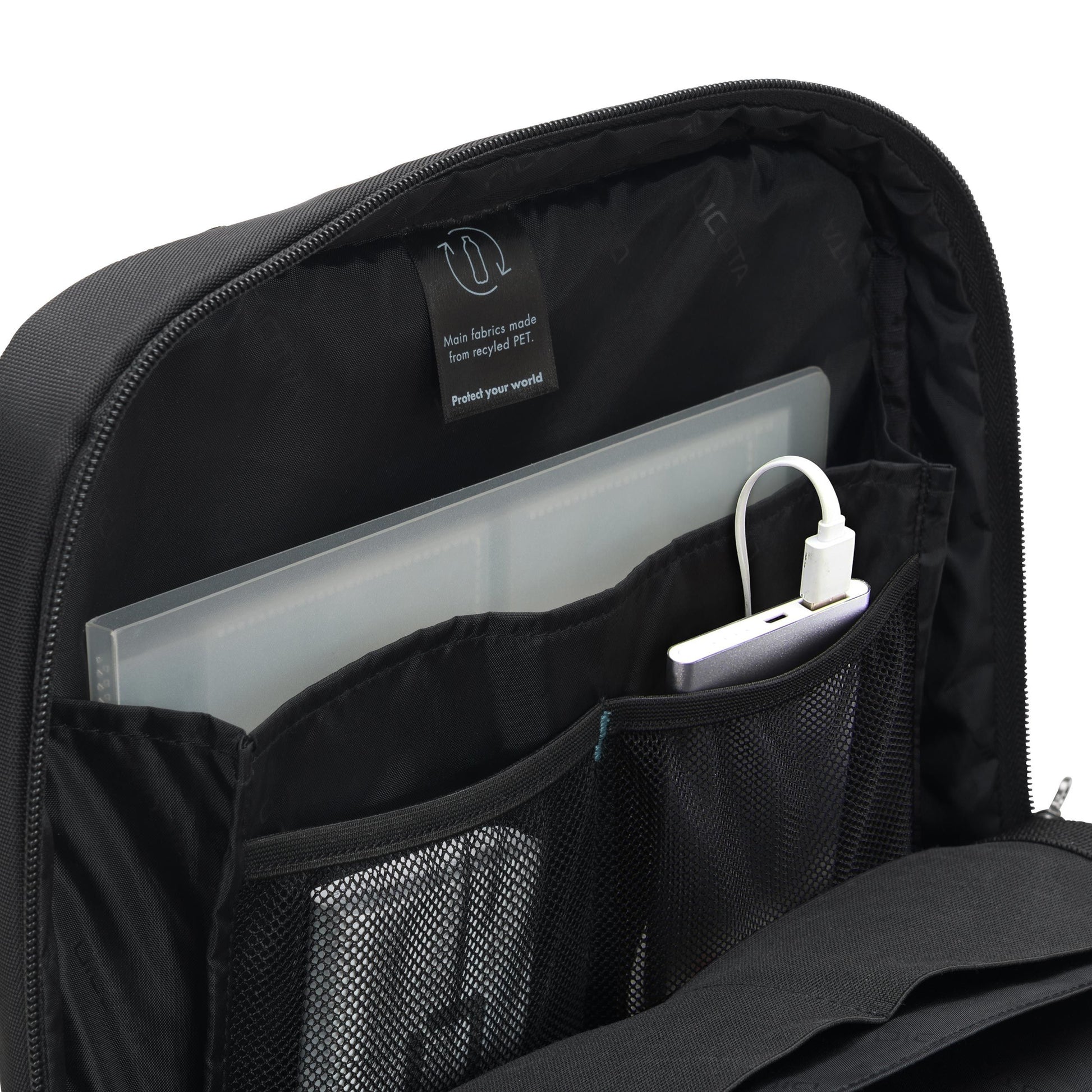 DICOTA Eco Slim PRO Notebook-Rucksack für Notebooks bis 14,1" – Aus recyceltem PET – Schwarz