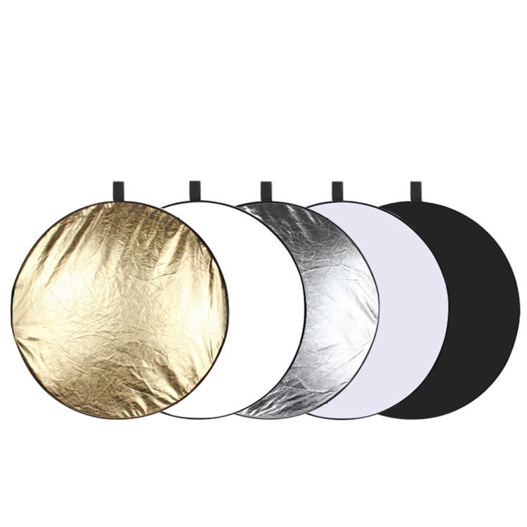 Puluz PU5110 Faltreflektor 5-in-1 – 110 cm, rund – Gold/Schwarz/Silber/Transparent/Weiss – 5er-Pack