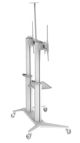 PureMounts PDS-0013C – Trolley, höhenverstellbar, für 90", VESA 200×200, bis 140 kg, weiss