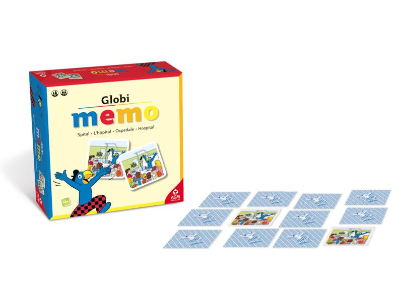AGM AG Müller Memory Globi im Spital – 2–8 Spieler, ab 4 Jahren, mehrsprachig, 48 Karten, Format 200 × 43 × 200 mm