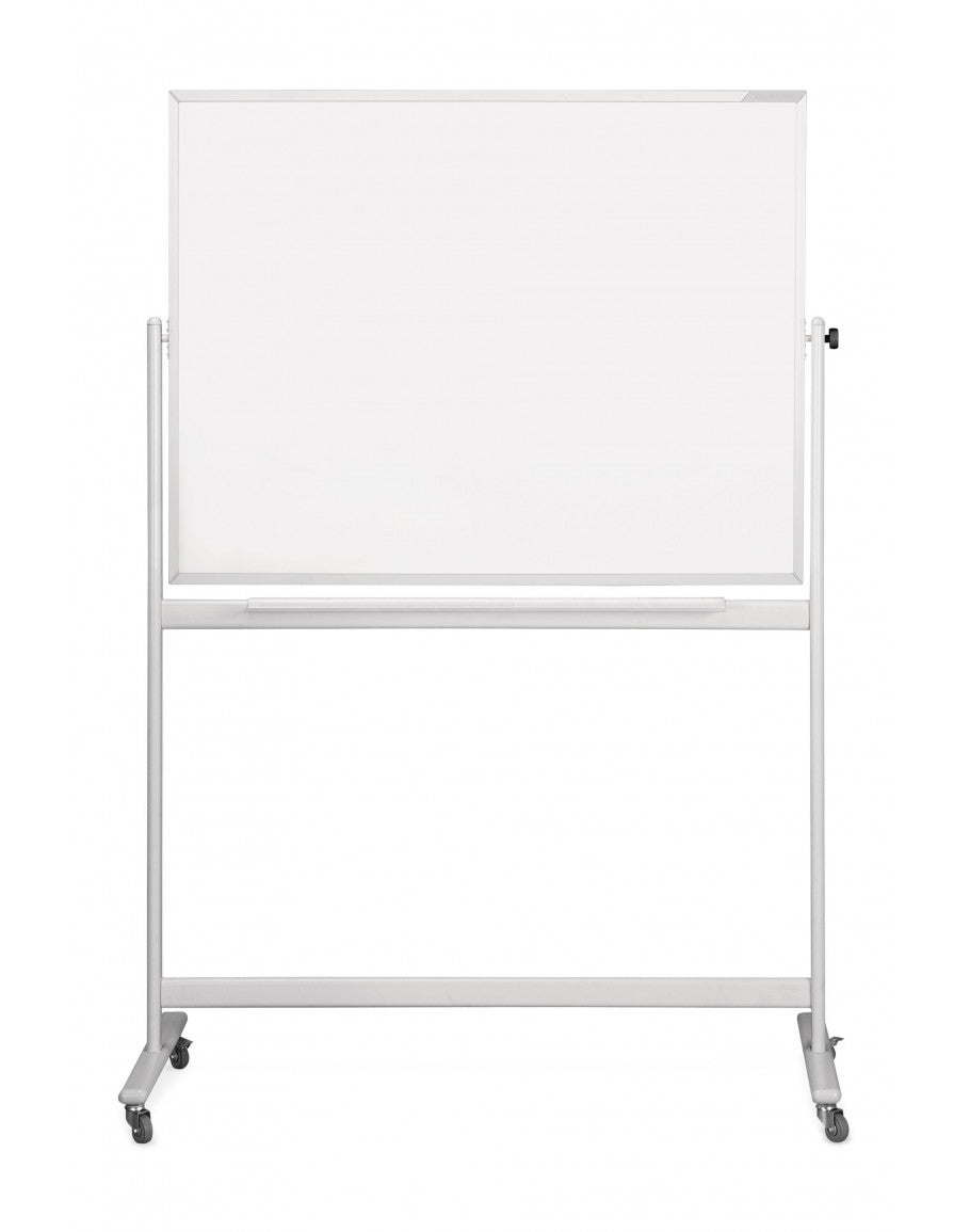 Magnetoplan Whiteboard – 120 × 80 cm, lackierter Stahl, Aluminiumrahmen, mobil, inkl. Stiftablage