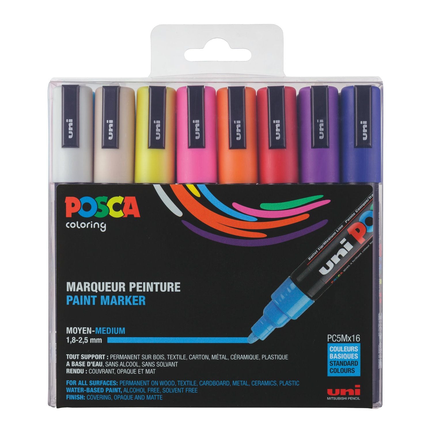 Uni-Ball Permanent Marker – sortiert, 16 Stück