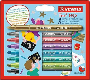 STABILO Filzstifte Trio Deco Metallic, Strichbreite 3 mm, 8 Farben