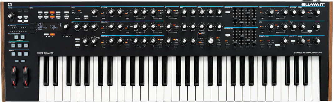 Novation Summit – Analoger Synthesizer, 61 Tasten, 16-stimmig, OLED-Display – Schwarz