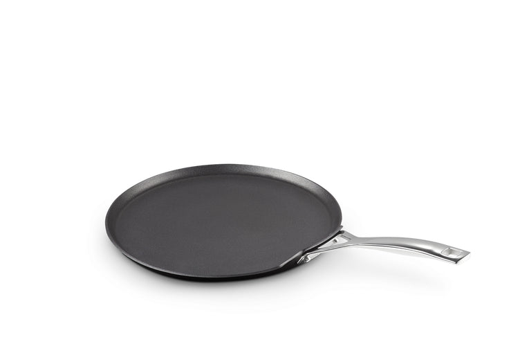 Le Creuset Fonduepfanne – Ø 28,6 cm, Aluminium, Teflonbeschichtung, für Induktion, Gas, Glaskeramik, Schwarz