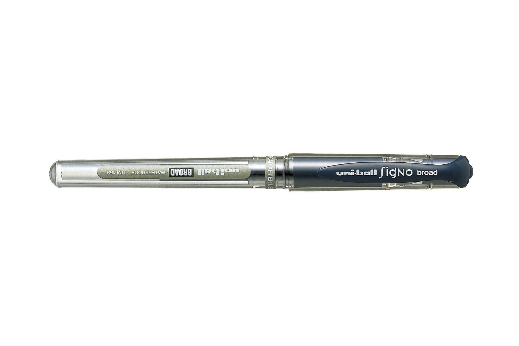Uni-Ball Signo broad – Tintenroller, dokumentenecht, mit Kappe, 0,6 mm, blau-schwarz