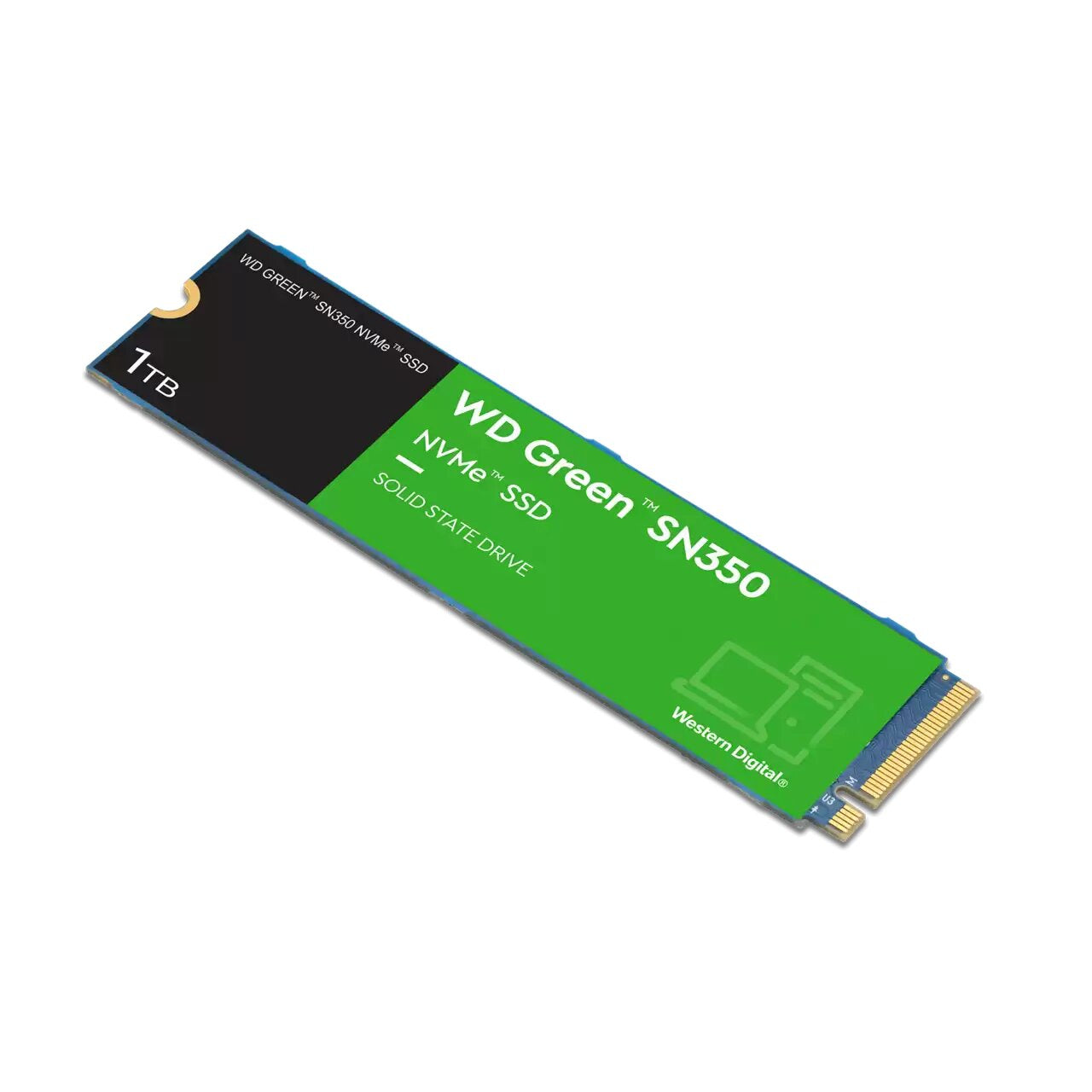 Western Digital Green SN350 – 1 TB – M.2 2280, NVMe, Lesen/Schreiben: 3200/2500 MB/s, für PC/Laptop