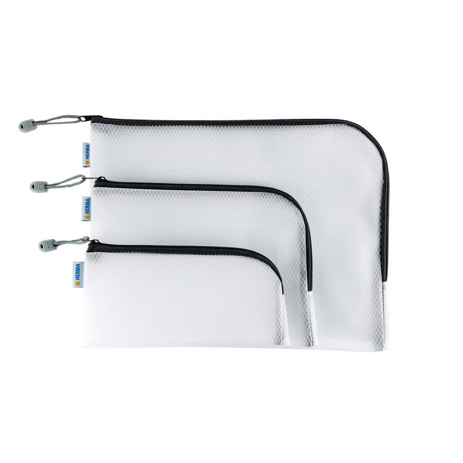 HERMA Reissverschlusstasche – 260 × 200 mm, Kunststoff, Schwarz – 1 Stück