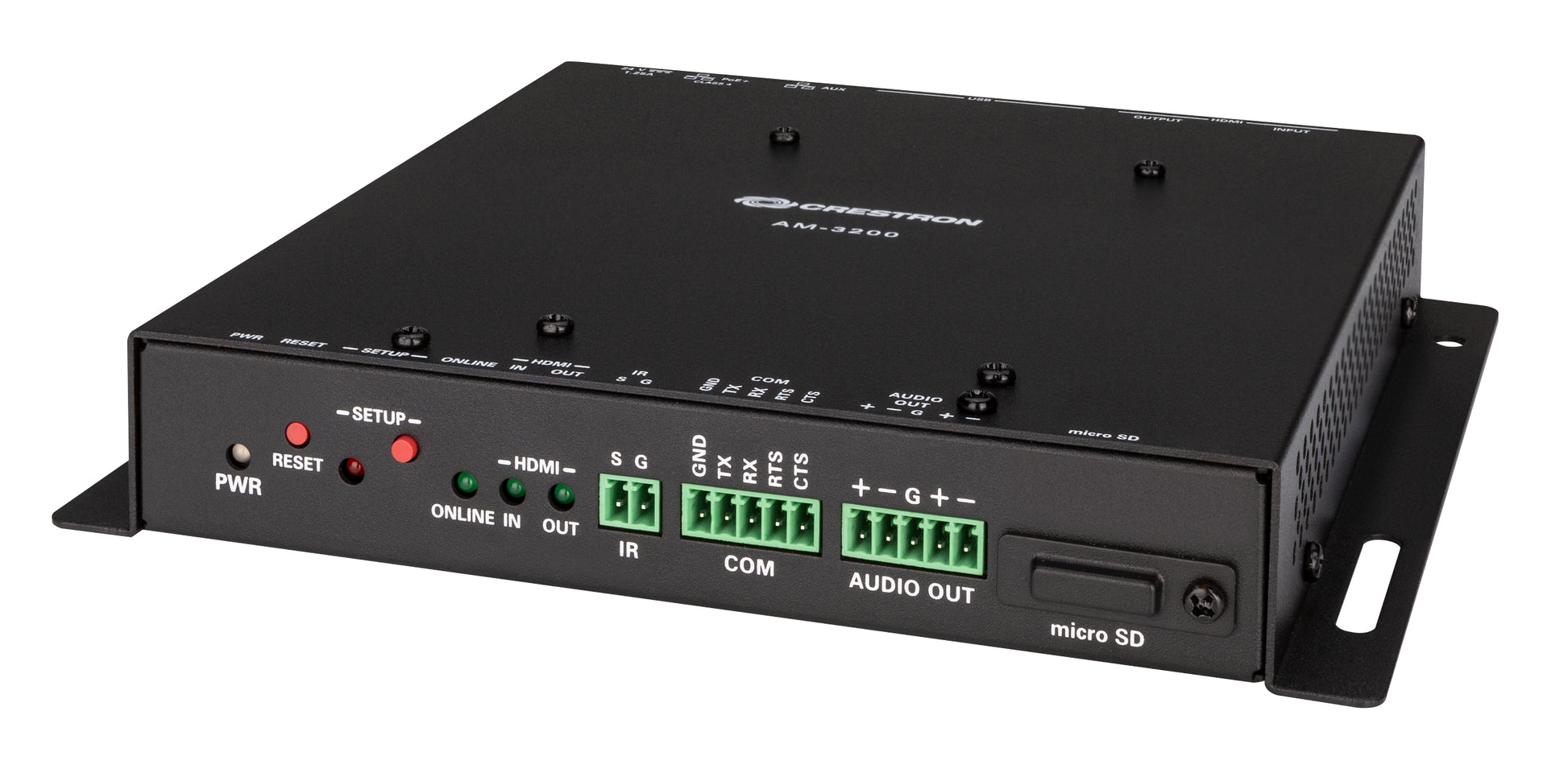 Crestron AM3200 – AV-Repeater, 1× HDMI In/1× HDMI Out, 3× USB, 1080p@30 Hz, PoE, RS-232, Schwarz